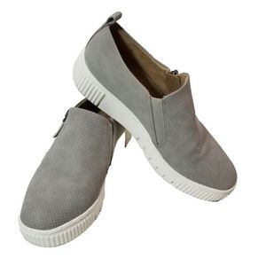 SOUL Naturalizer Turner Side Zip Slip On Sneakers Light Gray Womens Size 7